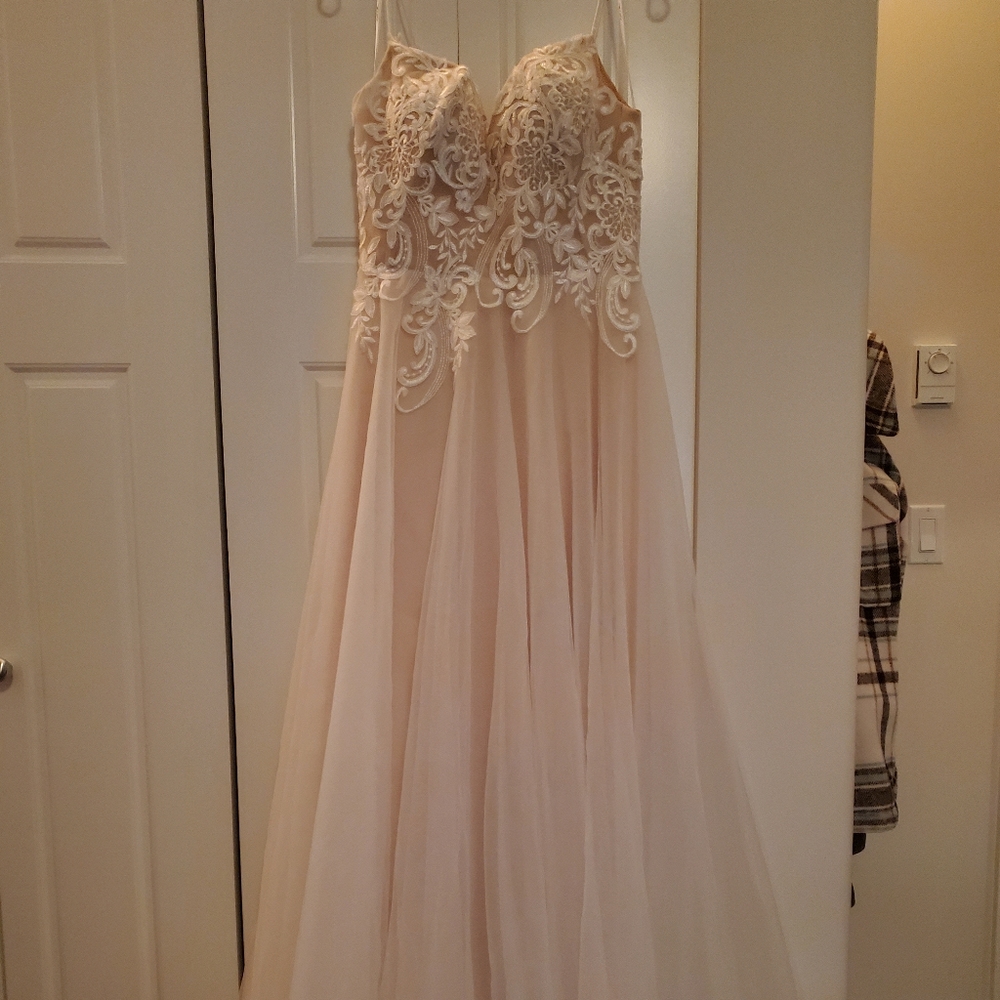 White, Ivory, backless, wedding dress